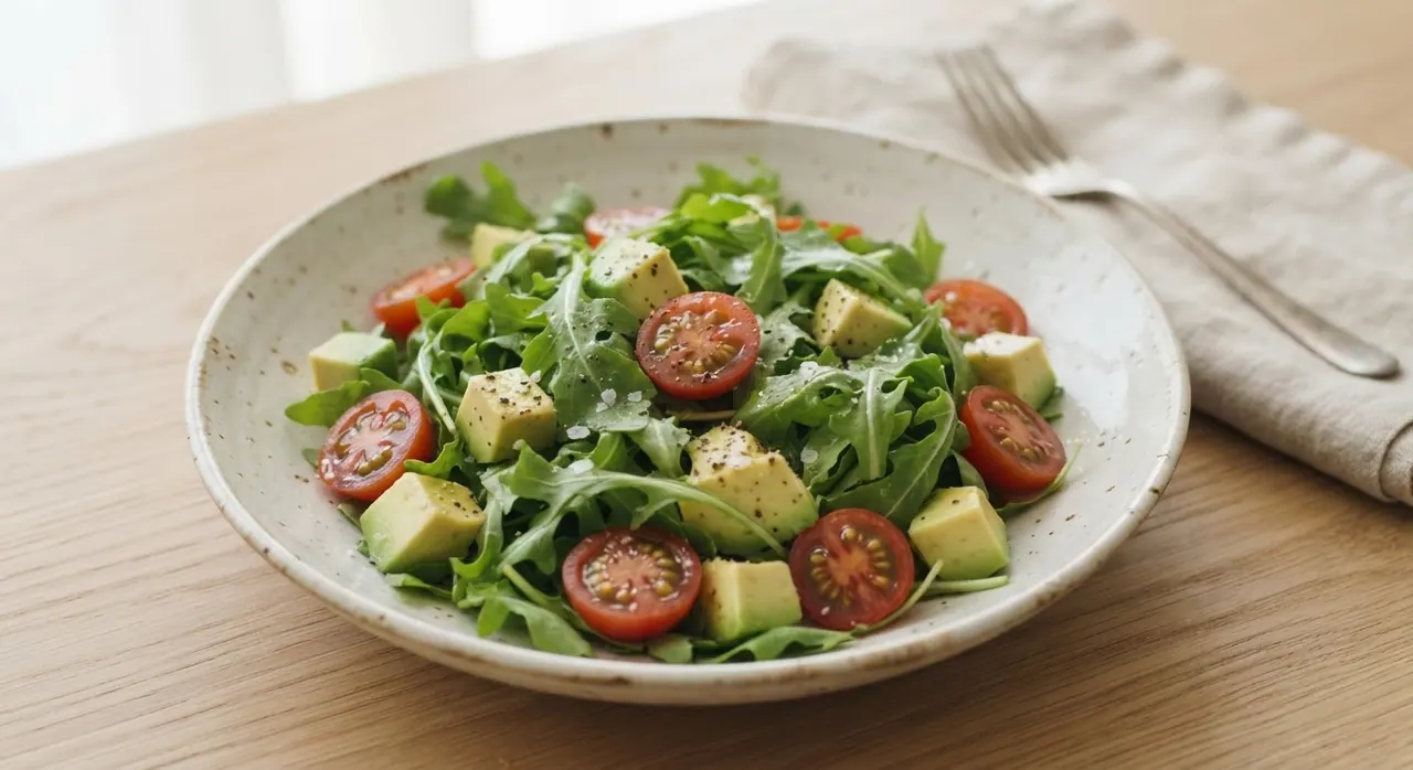 Ensalada de arúgula con aguacate