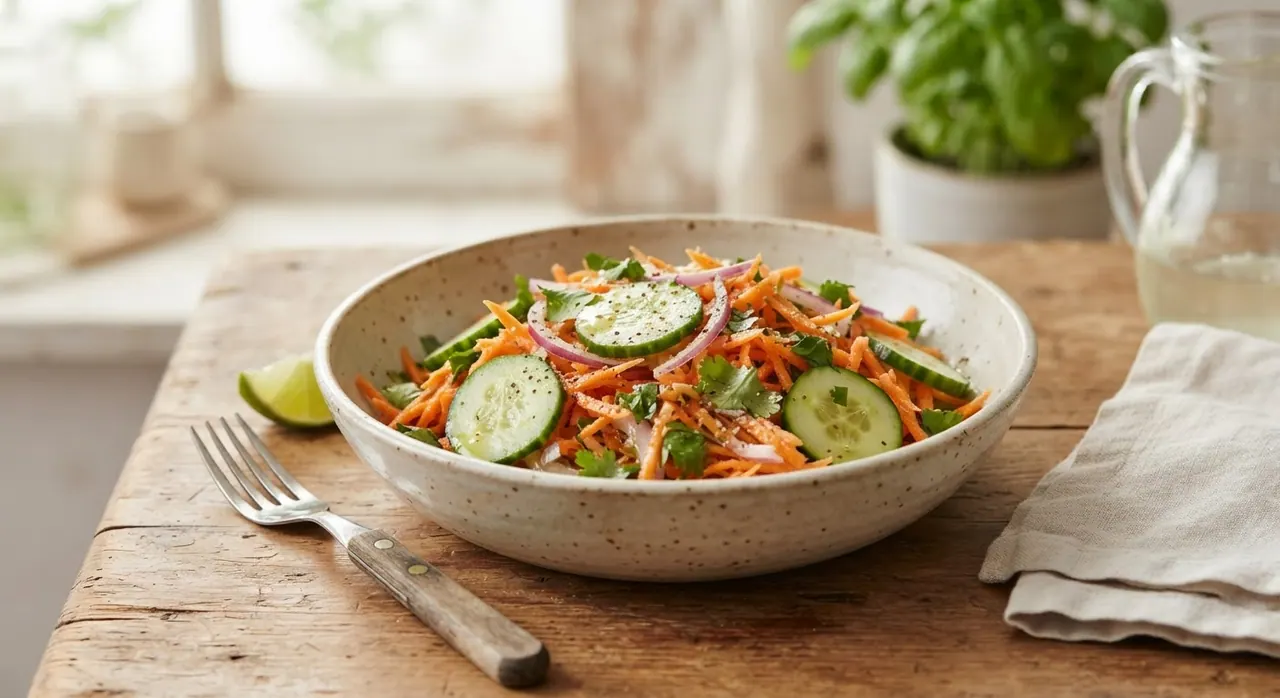 Ensalada fresca de zanahoria y pepino
