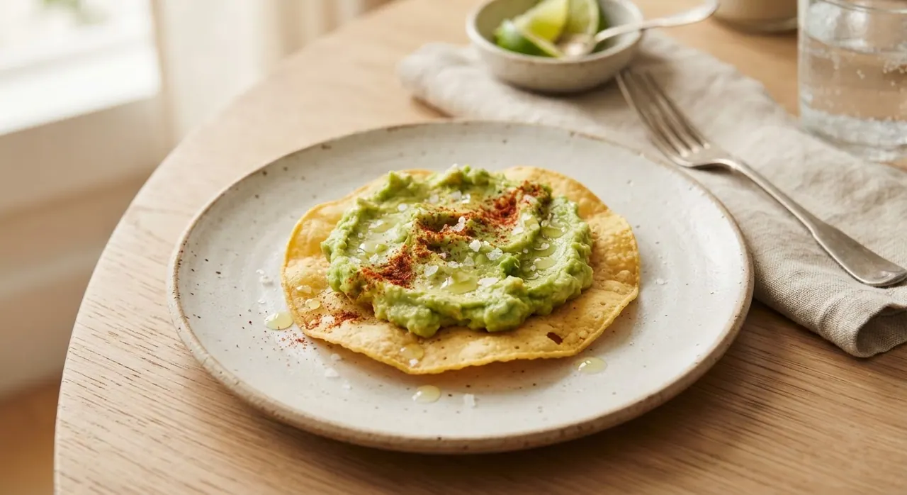1 tostada deshidratada con aguacate