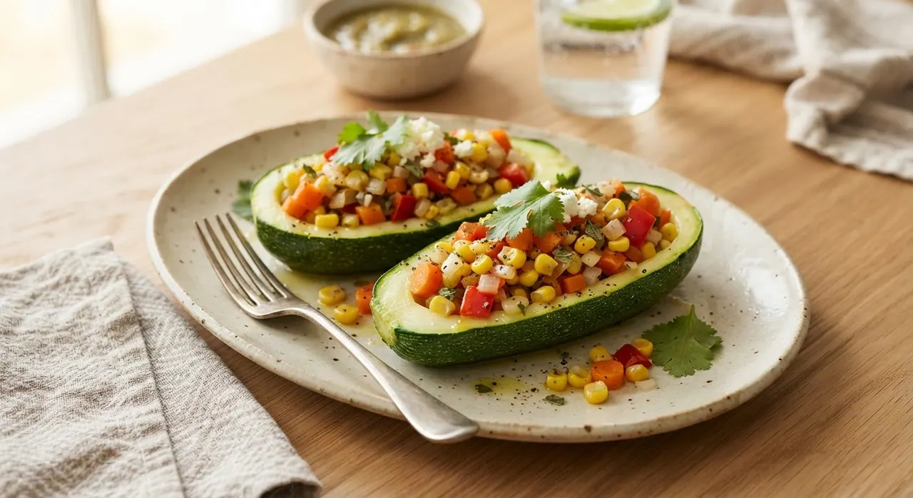 Calabazas tiernas rellenas de verduras