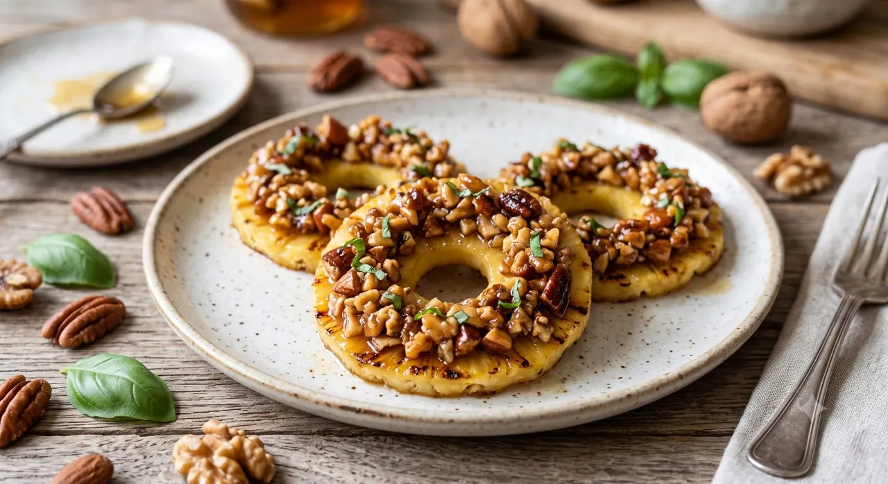 Donas de piña horneadas con nuez