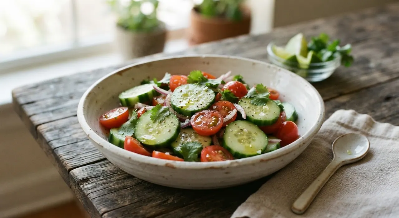 Ensalada Fresca de Pepino y Jitomate
