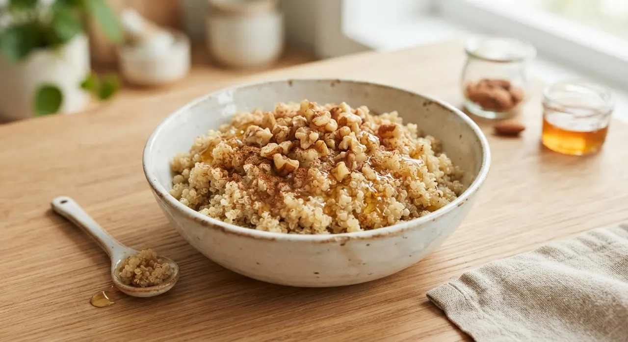 1 plato con quinoa cocida con miel