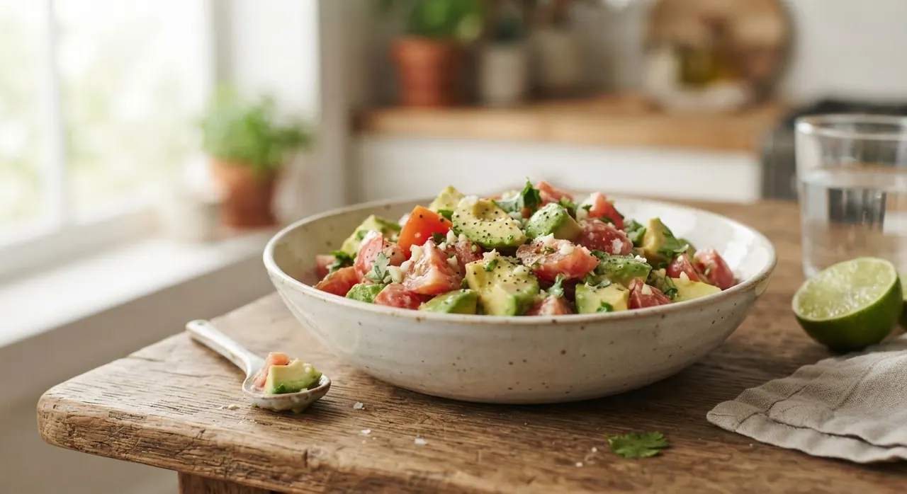 Ensalada Cremosa de Aguacate y Tomate