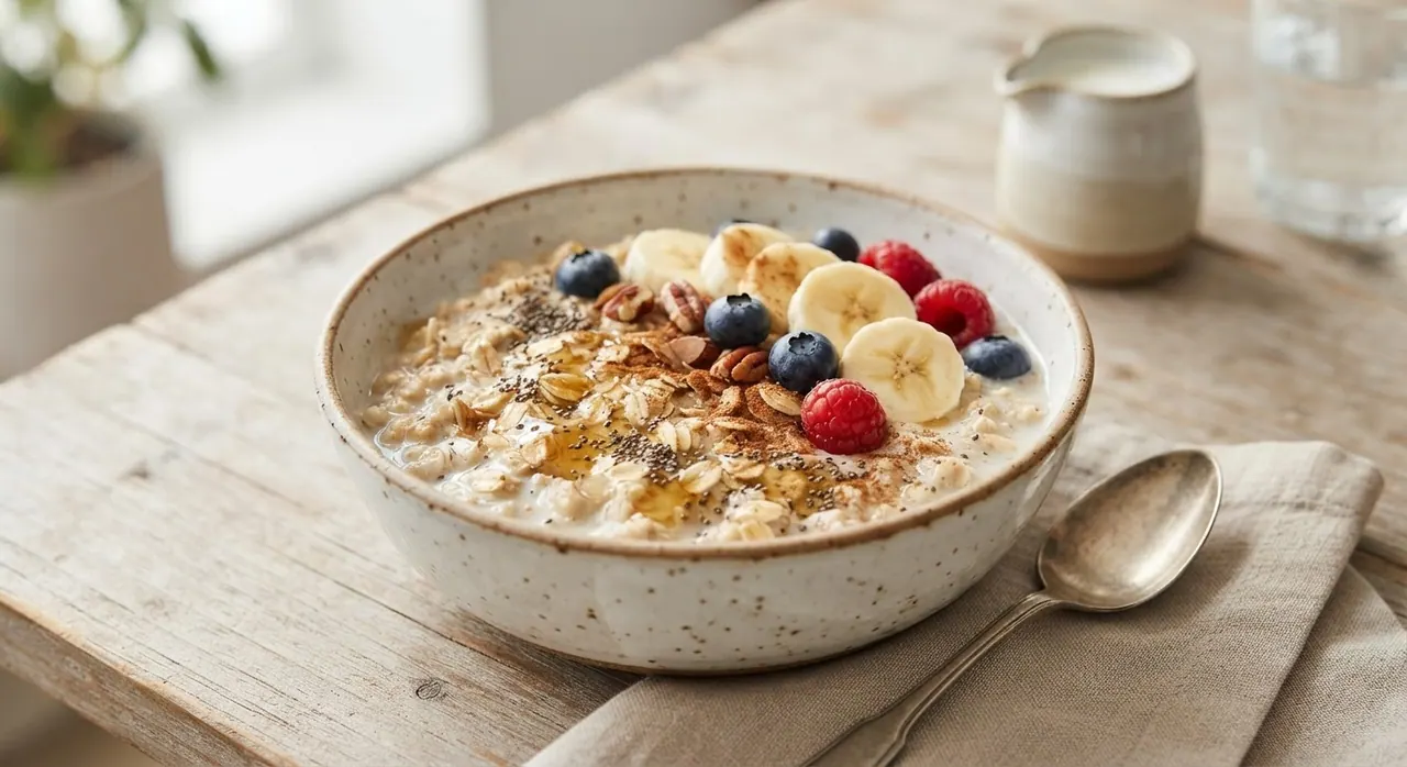 Avena remojada con miel