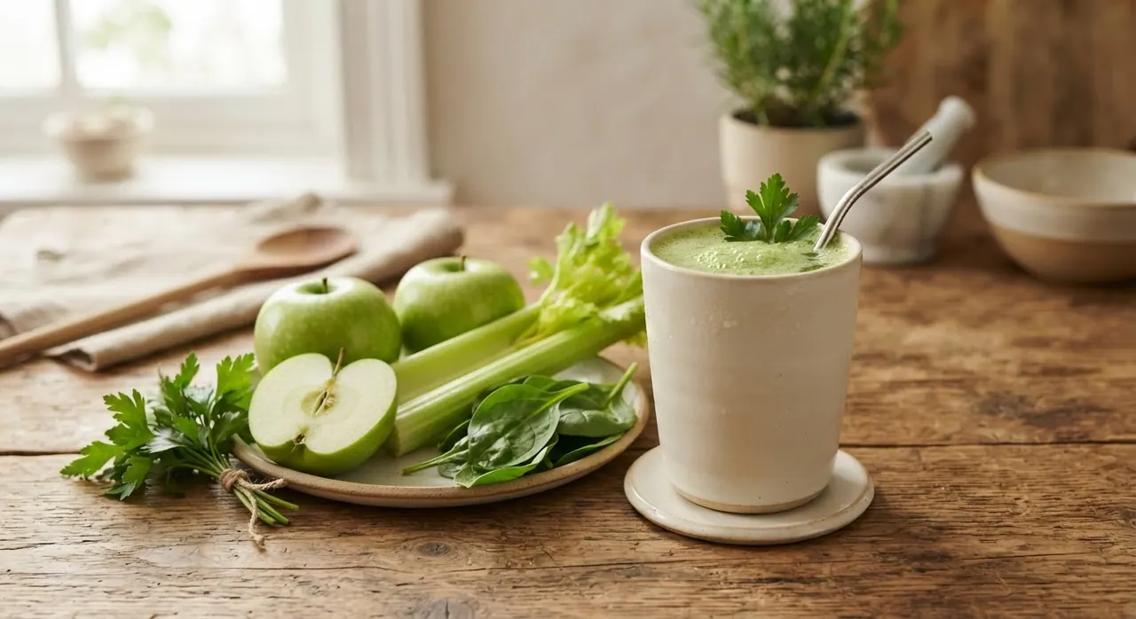 Jugo Verde Clásico con Manzana, Apio y Espinaca