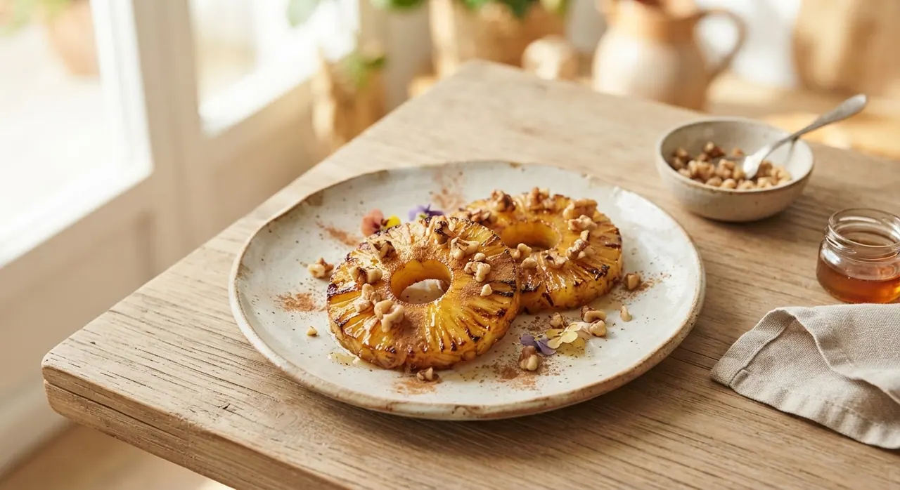 Donas de piña horneada con nuez
