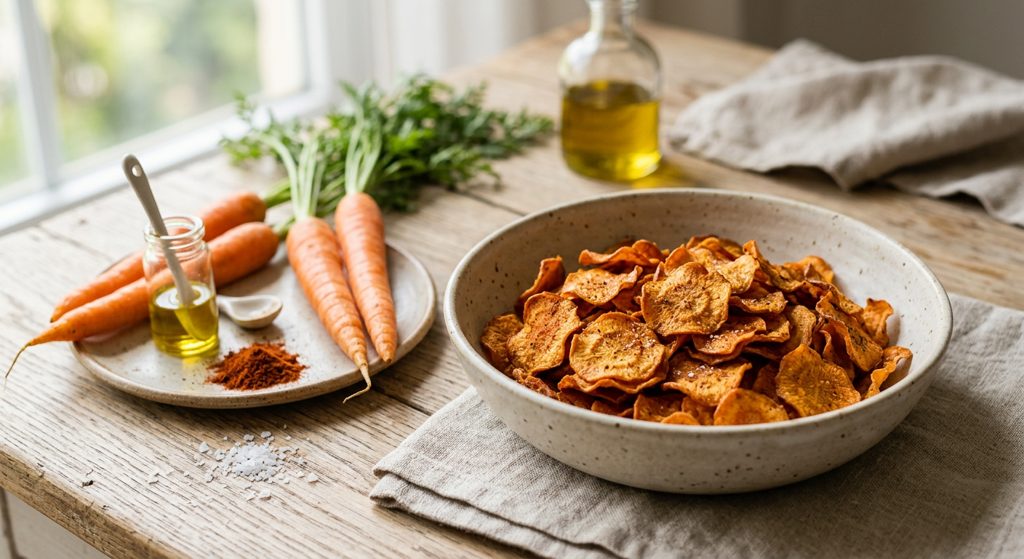 Chips de zanahoria horneados