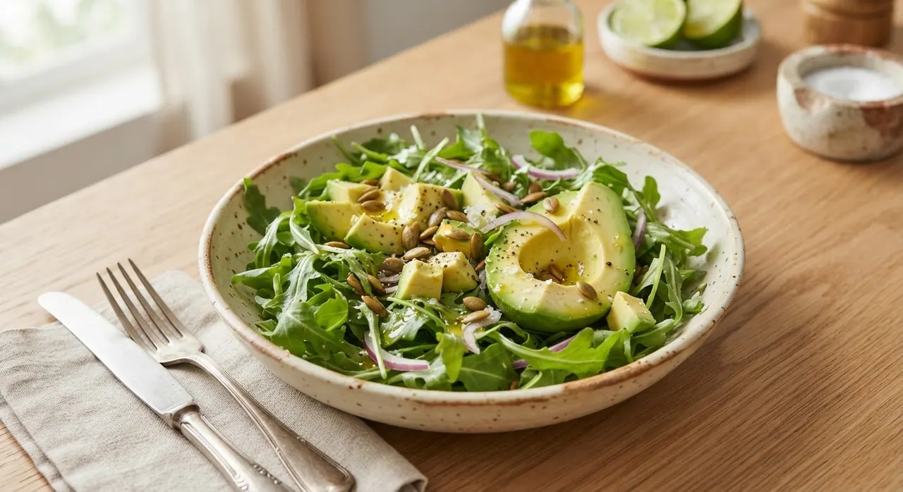 Ensalada de aguacate y arúgula