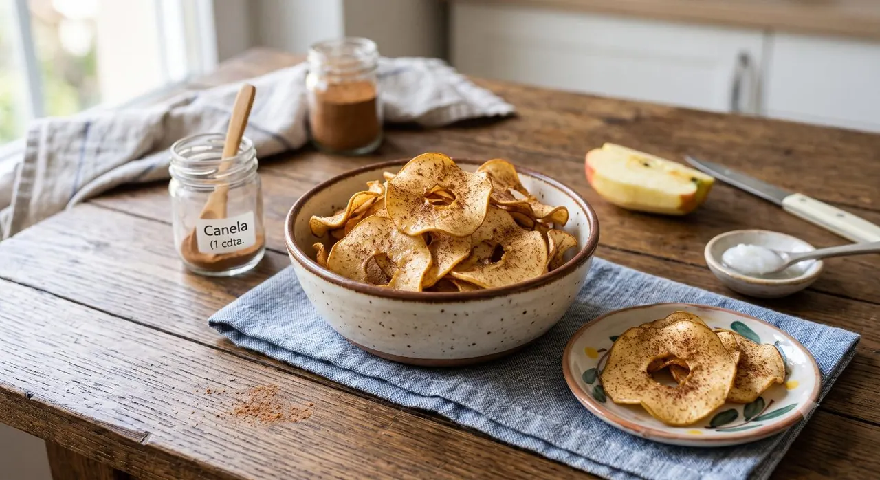 Chips de manzana con canela