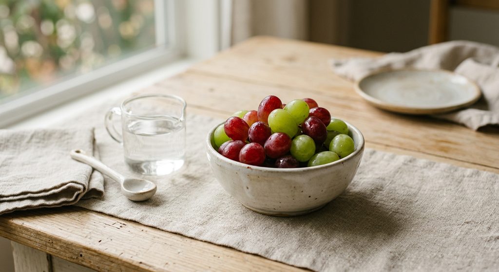 Media taza de uvas