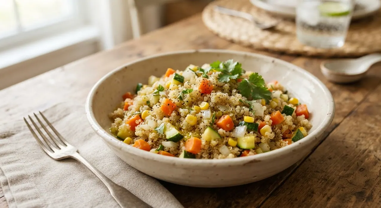 1/2 taza de quinoa cocida con verduras