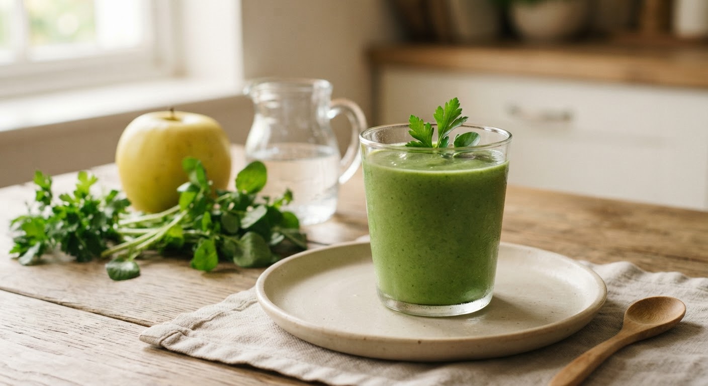 Licuado Herbal de Manzana Amarilla y Berros